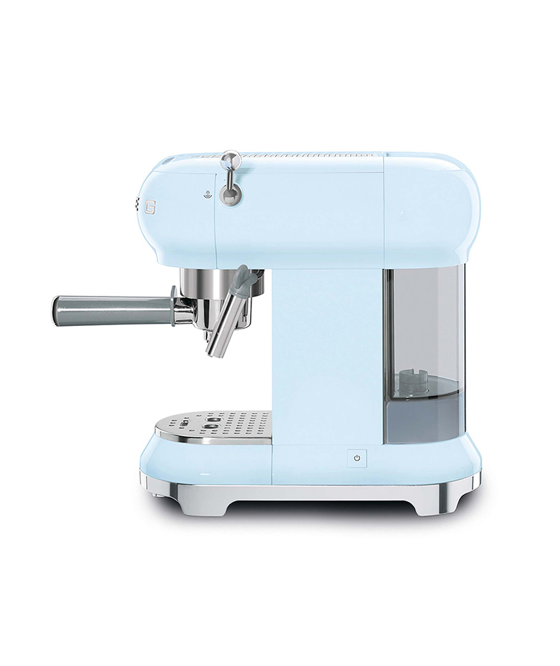 macchina espresso manuale con macinacaffè 50's Style azzurra