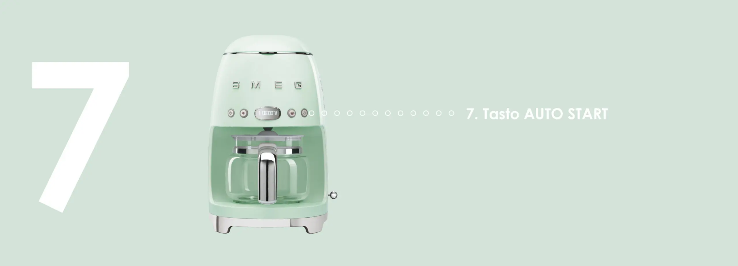 Smeg Macchina da Caffè filtro 50's Style, verde pastello lucido – DCF02PGEU